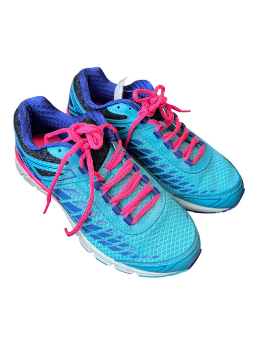 Fila Shoe Size 6.5 Blue & Pink Leather Upper Round Toe Mesh Detail Sneakers Blue & Pink / 6.5
