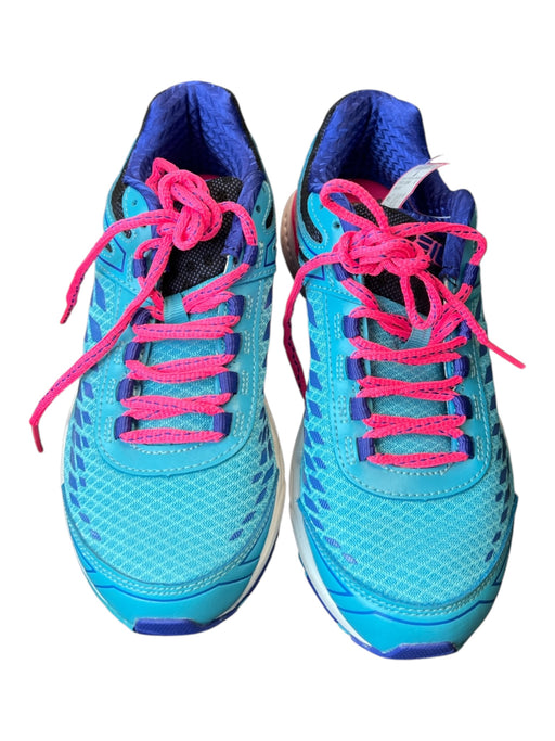 Fila Shoe Size 6.5 Blue & Pink Leather Upper Round Toe Mesh Detail Sneakers Blue & Pink / 6.5