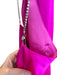 Retrofete Size Large Hot pink Silk Backless Halter Back Zip Mini Dress Hot pink / Large