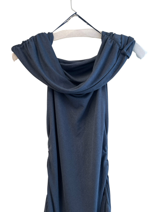 Lioness Size Medium Dark Blue Viscose Sleeveless Ruched Sides Off Shoulder Dress Dark Blue / Medium