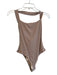 Superdown Size Small Beige Viscose Ribbed Halter Square Neck Bodysuit Beige / Small