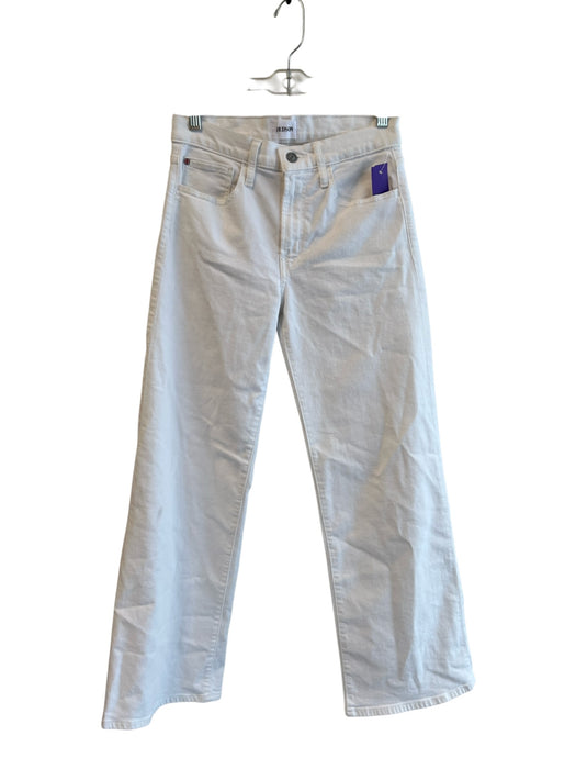 Hudson Size 26 White Cotton Blend High Rise Wide Leg 5 Pocket Zip Fly Jeans White / 26