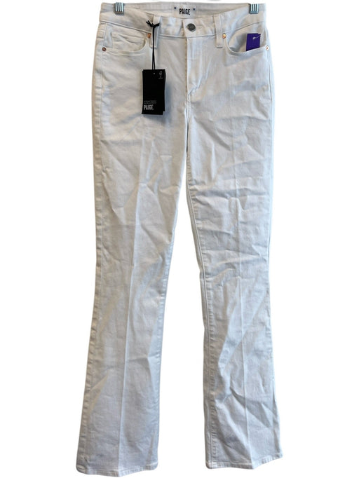 Paige Size 26 White Cotton Blend 5 Pocket High Rise Boot Cut 5 Pocket Jeans White / 26