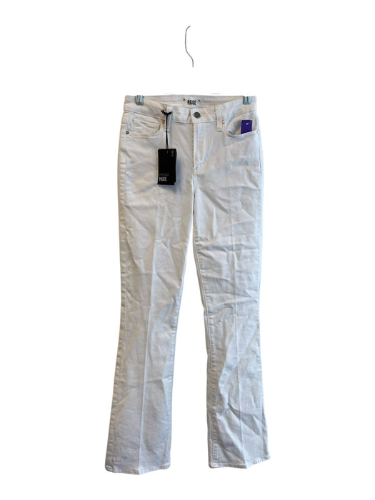 Paige Size 26 White Cotton Blend 5 Pocket High Rise Boot Cut 5 Pocket Jeans White / 26