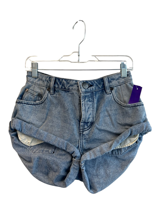 One Teaspoon Size 26 Med Light Wash Cotton Blend Button Fly 5 Pocket Shorts Med Light Wash / 26