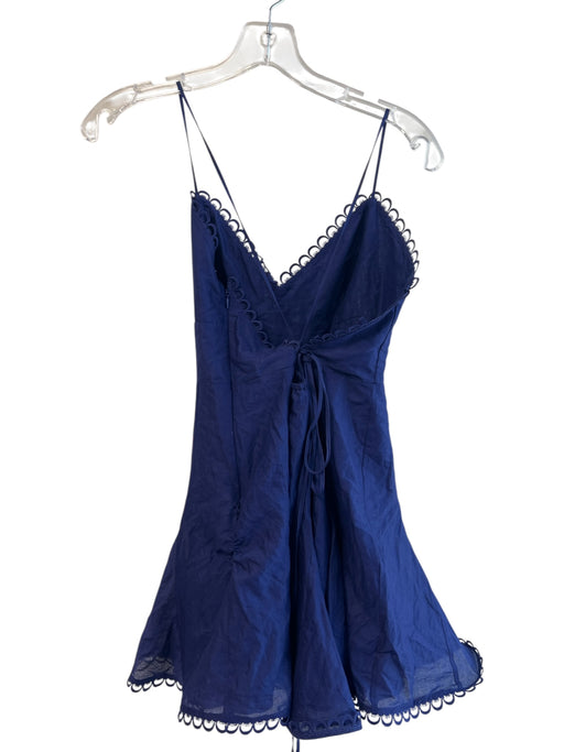 Charo Ruiz Ibiza Size Est Small Navy Blue Cotton Blend Lined V Neck Dress Navy Blue / Est Small