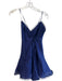 Charo Ruiz Ibiza Size Est Small Navy Blue Cotton Blend Lined V Neck Dress Navy Blue / Est Small