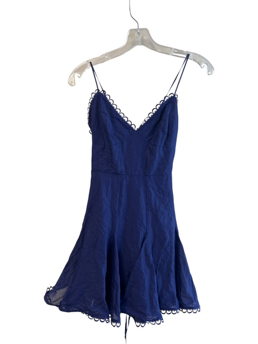 Charo Ruiz Ibiza Size Est Small Navy Blue Cotton Blend Lined V Neck Dress Navy Blue / Est Small