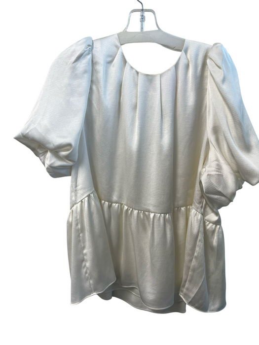 Lily Pulitzer Size 12 White Polyester Round Neck solid color Key Hole back Top White / 12
