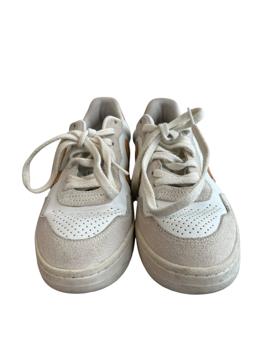 Veja Shoe Size 6 White & Orange Leather Logo Emblem Platform Lace Up Shoes White & Orange / 6