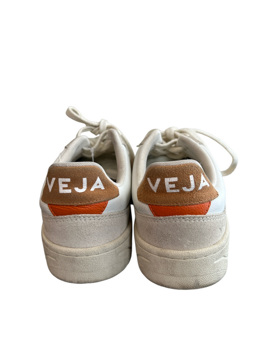 Veja Shoe Size 6 White & Orange Leather Logo Emblem Platform Lace Up Shoes White & Orange / 6