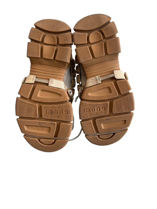 Gucci Shoe Size 6 Beige & Multi Leather & Fabric Jeweled Application Logo Shoes Beige & Multi / 6