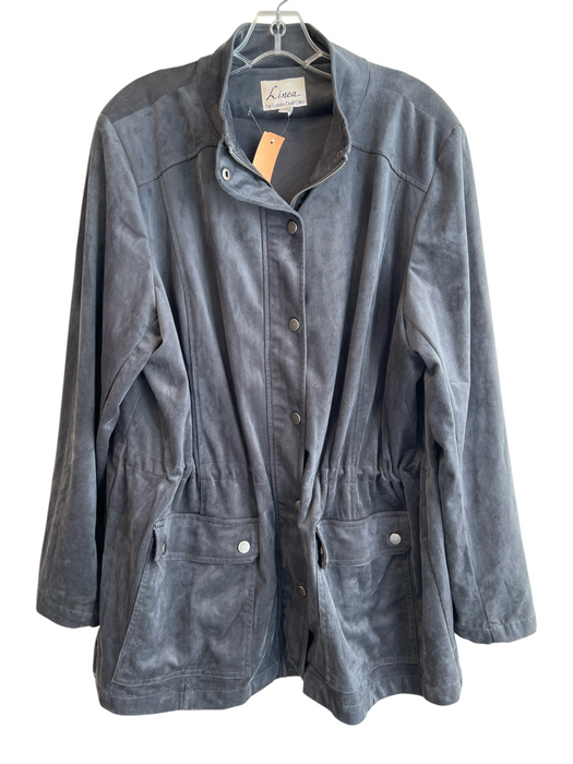 Linea by Louis Dell Olio Size XL Blue Gray Polyester Zip & Snaps Jacket Blue Gray / XL
