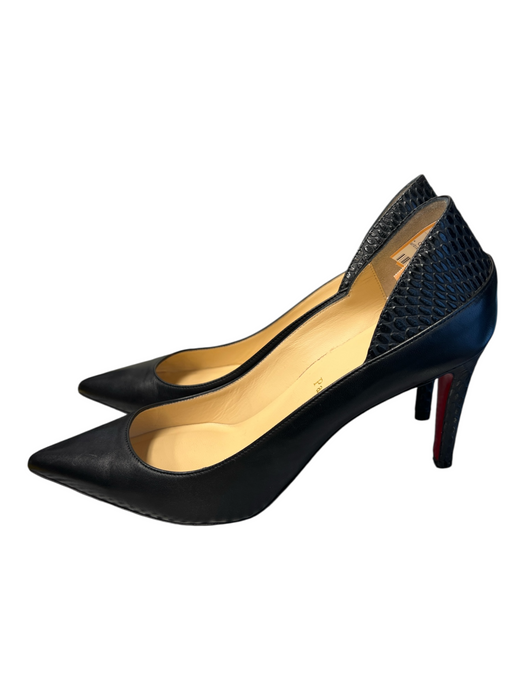 Christian Louboutin Shoe Size 39 Black nappa lambskin Scallop Detail Pump Shoes Black / 39