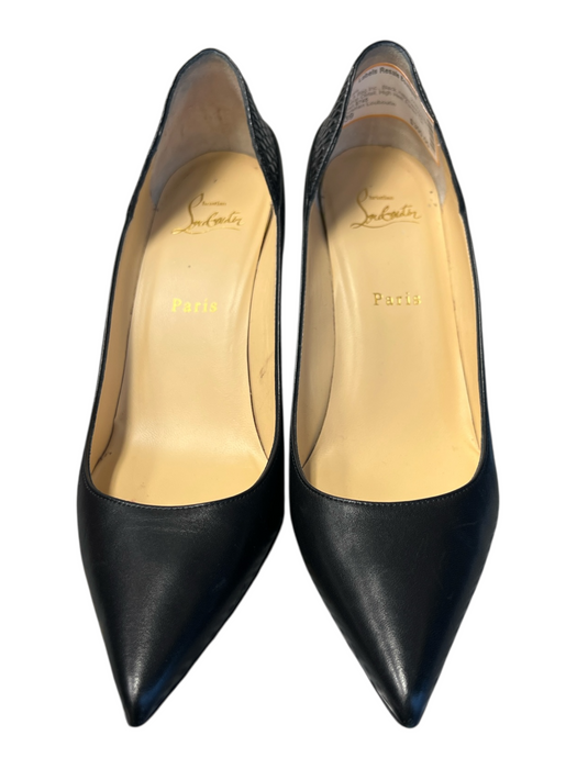 Christian Louboutin Shoe Size 39 Black nappa lambskin Scallop Detail Pump Shoes Black / 39