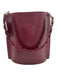Lafayette 148 Burgundy Red Leather Braided Crossbody Strap Bucket Bag Burgundy Red / Medium