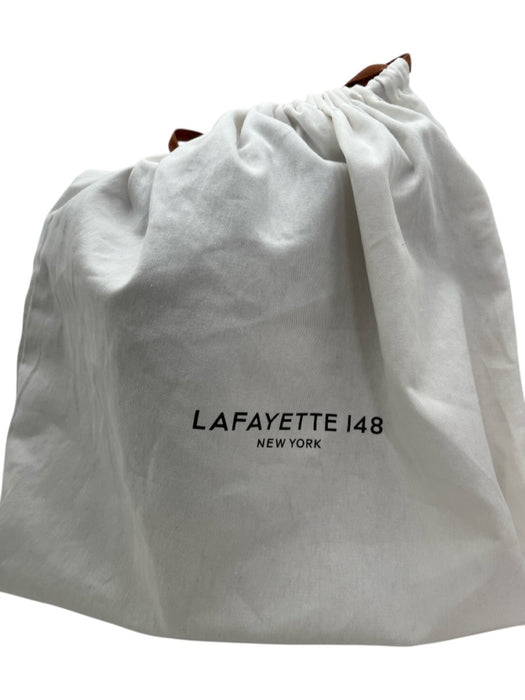 Lafayette 148 Burgundy Red Leather Braided Crossbody Strap Bucket Bag Burgundy Red / Medium