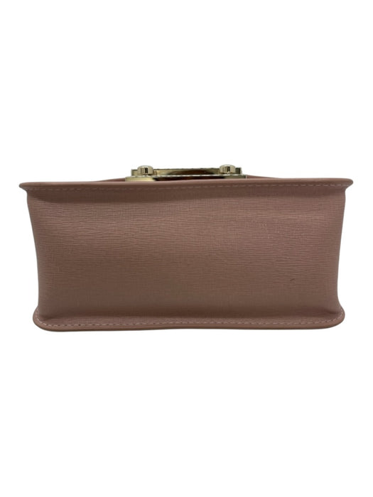 Furla Blush Pink Coated Canvas Crossbody Chain Gold Hardware Crossbody Bag Blush Pink / XS