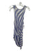 We The Free Size S Blue, White, Gray Rayon Blend Sleeveless Striped Dress Blue, White, Gray / S