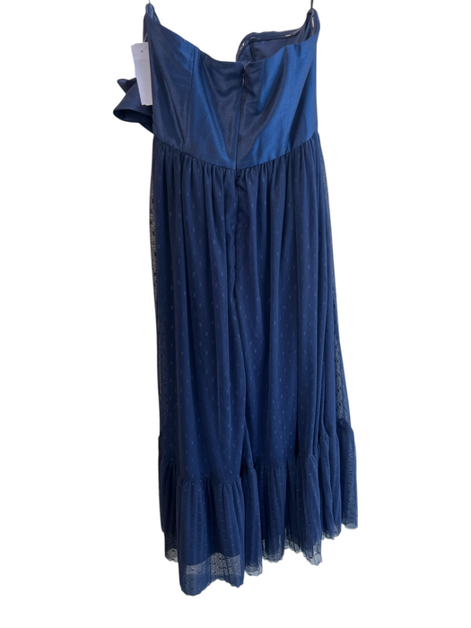 Hutch Size 2 Navy Polyester Strapless Bow Back Zip Mesh Accents Dress Navy / 2