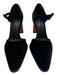 Celine Shoe Size 38.5 Black Velvet Pointed Toe Ankle Strap Heels Black / 38.5