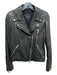 Barneys New York Size S Black Leather Moto Zippers Jacket Black / S