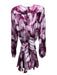 Elliatt Size M Purple, Pink, White Polyester Long Balloon Sleeve Tie Dye Dress Purple, Pink, White / M