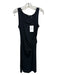 Theory Size L Black Cotton Blend Round Neck Gathered Waist Above Knee Dress Black / L