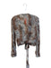 Kivari Size S Brown & Black Rayon Sheer Button Front Long Sleeve Top Brown & Black / S