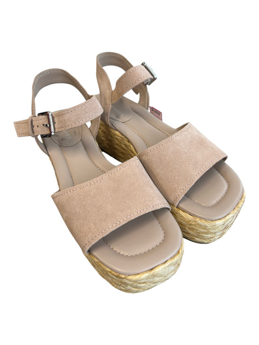 Marc Fisher Shoe Size 8 Light Pink Woven Espadrille Ankle Strap Platform Shoes Light Pink / 8
