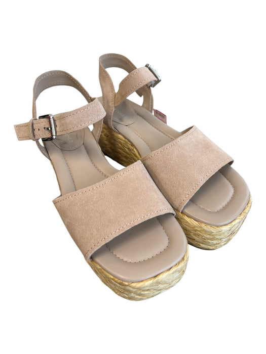 Marc Fisher Shoe Size 8 Light Pink Woven Espadrille Ankle Strap Platform Shoes Light Pink / 8