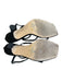 Marc Fisher Shoe Size 7.5 Black Rhinestone Ankle Strap Stiletto Open Toe Shoes Black / 7.5