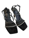 Marc Fisher Shoe Size 7.5 Black Rhinestone Ankle Strap Stiletto Open Toe Shoes Black / 7.5