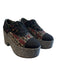 Chanel Shoe Size 38 Rainbow Tweed Platform lace up Oxford Logo Shoes Rainbow / 38