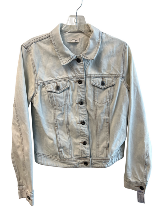 Halogen Size Medium Light Wash Cotton Denim Collared Button Down Jacket Light Wash / Medium