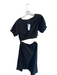 Line & Dot Size Medium Black Cotton Blend Short Sleeve Elastic Waist Maxi Dress Black / Medium