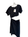 Line & Dot Size Medium Black Cotton Blend Short Sleeve Elastic Waist Maxi Dress Black / Medium