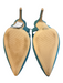 White House Black Market Shoe Size 7 Teal Suede Kitten Heel Gold Accent Heels Teal / 7