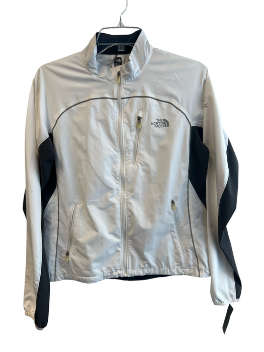 The North Face Size M White Polyester Long Sleeve Zip Pocket high neck Jacket White / M