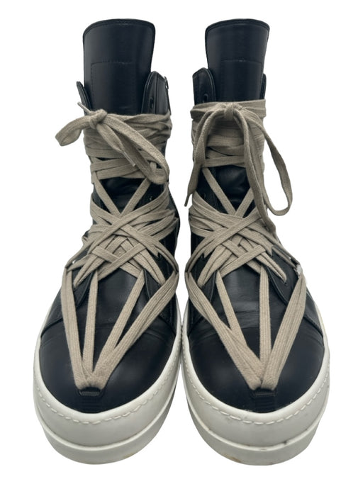 Rick Owens Shoe Size 46 Black Leather Lace Sneaker Men's Shoes 46