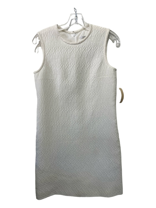 Carven Size 38 White Polyester Sleeveless Textured Zip Back Dress White / 38