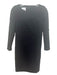 Akris Punto Size 2 Black Viscose Blend Round Neck Long Sleeve Scalloped Dress Black / 2