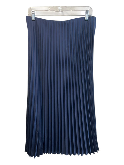 J. Crew Size S Navy Polyester Elastic Waist Pleated Midi Skirt Navy / S