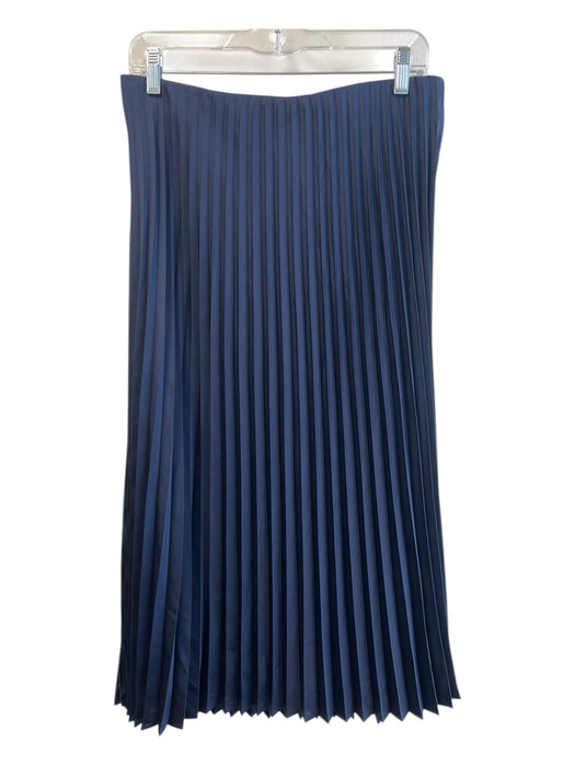 J. Crew Size S Navy Polyester Elastic Waist Pleated Midi Skirt Navy / S