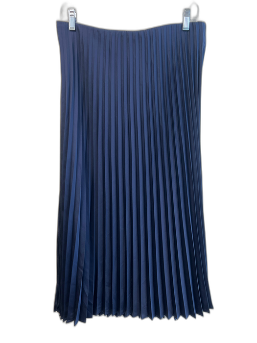 J. Crew Size S Navy Polyester Elastic Waist Pleated Midi Skirt Navy / S