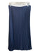 J. Crew Size S Navy Polyester Elastic Waist Pleated Midi Skirt Navy / S