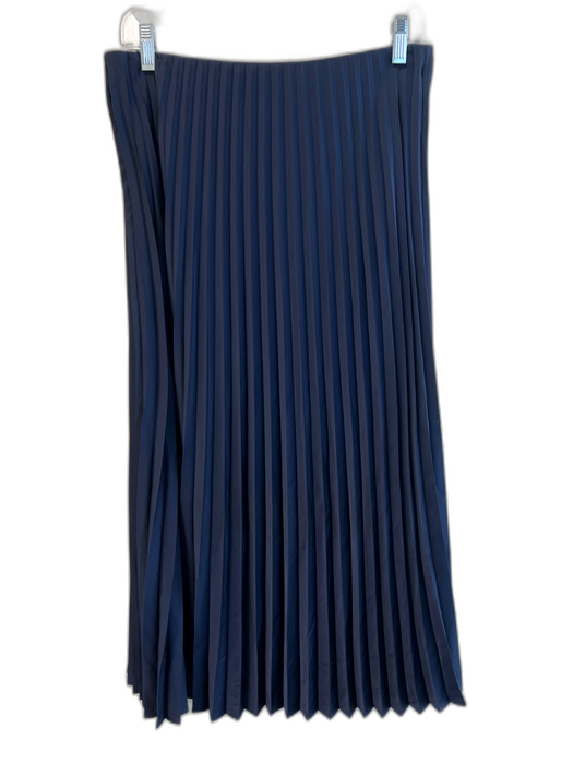 J. Crew Size S Navy Polyester Elastic Waist Pleated Midi Skirt Navy / S