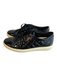 ecco Shoe Size 37 Black Pleather Quilted Detail Round Toe Lace Up Sneaker Shoes Black / 37