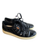 ecco Shoe Size 37 Black Pleather Quilted Detail Round Toe Lace Up Sneaker Shoes Black / 37