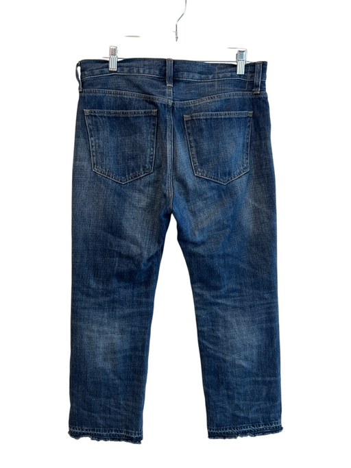 J Crew Size 29 Dark Wash Cotton High Rise Raw Hem Zip Fly Striahgt leg Jeans Dark Wash / 29